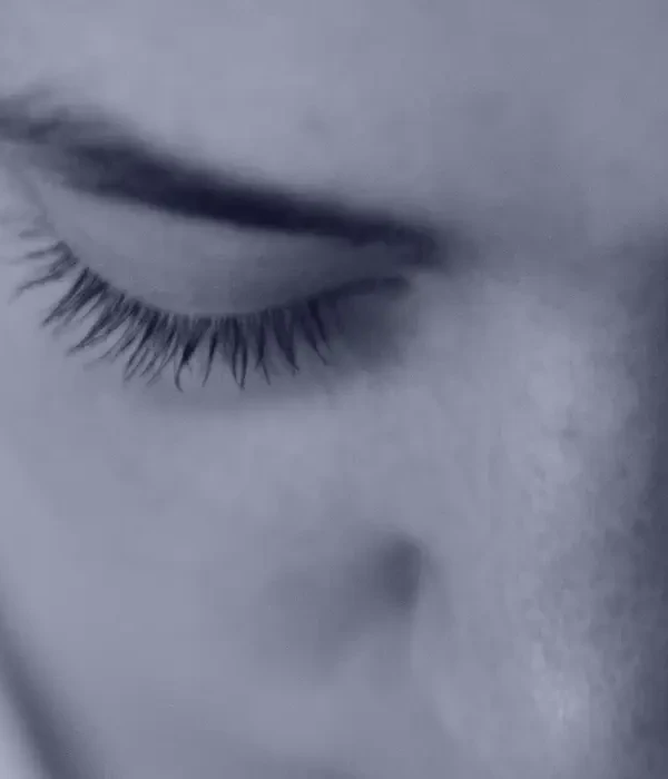 steps together eye close up woman with eyes closed