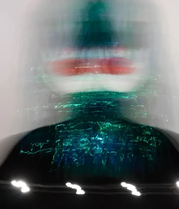 steps together street blurred motion man holding illuminated string light