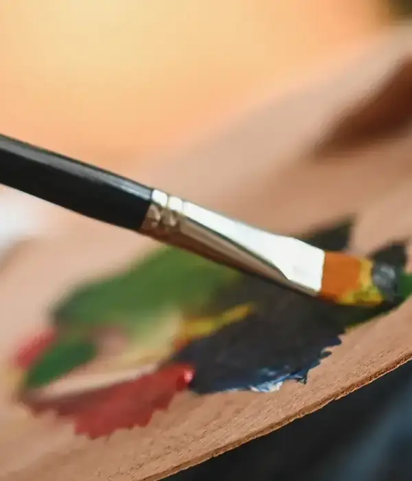 steps together therapy cropped image artist woman s hand drawing oil