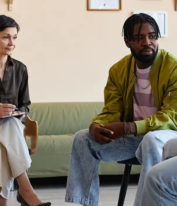 steps together therapy group people sitting psycho session