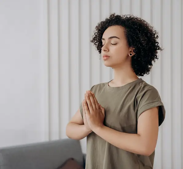 woman in meditation pose